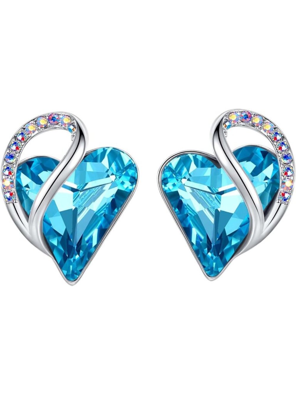 Infinity Love Heart Stud Earrings, Birthstone & Healing Stone Gifts for Her